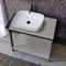 Console Sink Vanity With Ceramic Vessel Sink and Grey Oak Shelf, 35